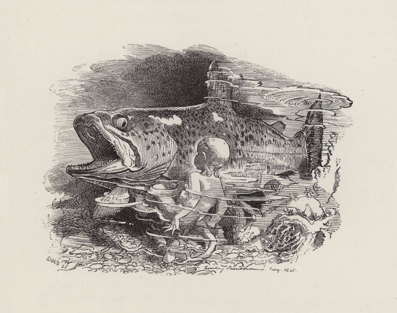 Illustration til The Water-Babies af Charles Kingsley (gravering) af Edward Linley (after) Sambourne