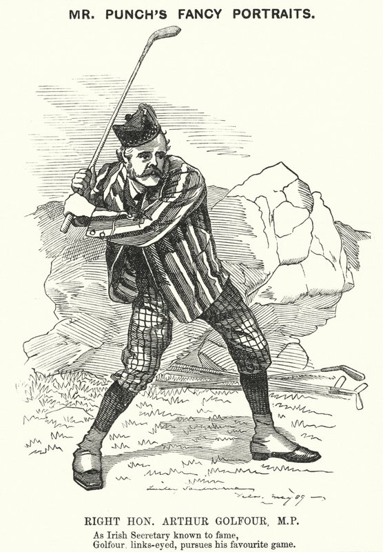 Punch tegneserie: Arthur Balfour, britisk konservativ politiker og premierminister (gravering) af Edward Linley (after) Sambourne