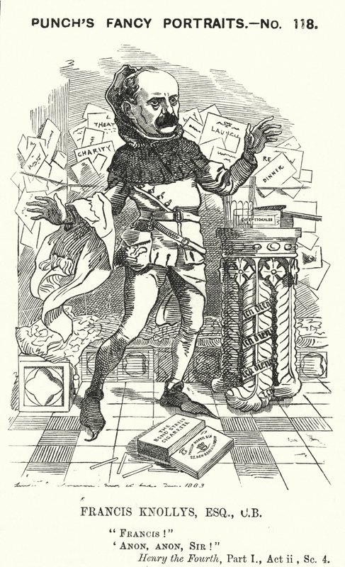 Punch tegneserie: Francis Knollys, privatsekretær for Prince of Wales (gravering) af Edward Linley (after) Sambourne