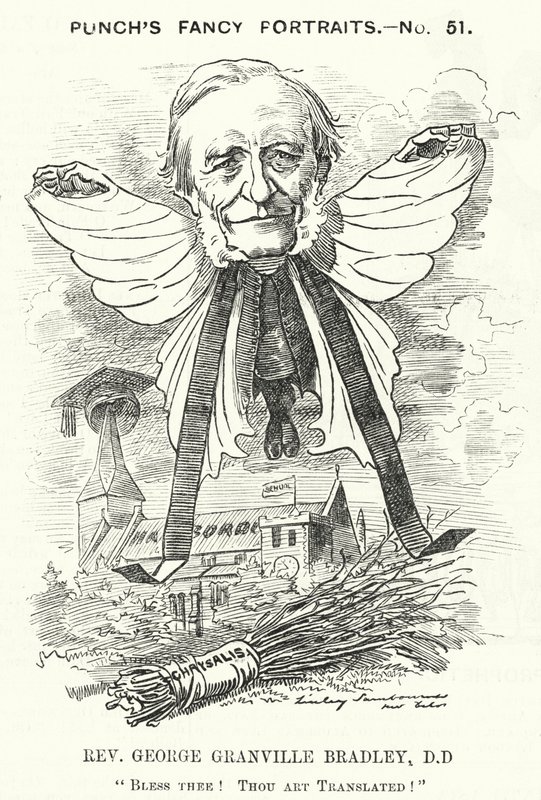 Punch tegnefilm: George Granville Bradley, engelsk guddommelig, lærd og dekan af Westminster (gravering) af Edward Linley (after) Sambourne