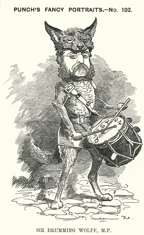 Punch tegneserie: Henry Drummond Wolff, engelsk konservativ politiker (gravering) af Edward Linley (after) Sambourne