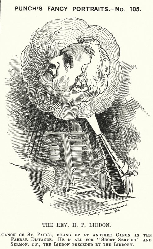 Punch tegneserie: Henry Liddon, engelsk teolog (gravering) af Edward Linley (after) Sambourne