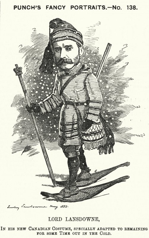 Punch tegneserie: Henry Petty-Fitzmaurice, 5. markis af Lansdowne, britisk politiker og generalguvernør i Canada (gravering) af Edward Linley (after) Sambourne