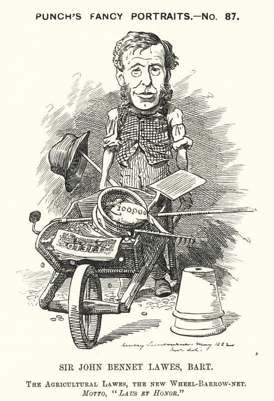 Punch tegneserie: John Bennet Lawes, engelsk iværksætter og landbrugsvidenskabsmand (gravering) af Edward Linley (after) Sambourne