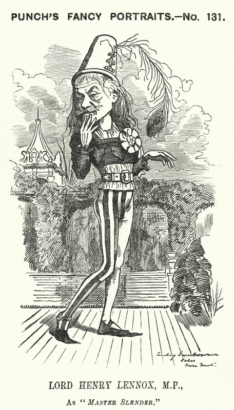 Punch tegneserie: Lord Henry Lennox, engelsk konservativ politiker (gravering) af Edward Linley (after) Sambourne