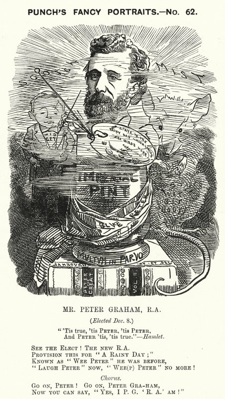 Punch tegneserie: Peter Graham, skotsk kunstner (gravering) af Edward Linley (after) Sambourne