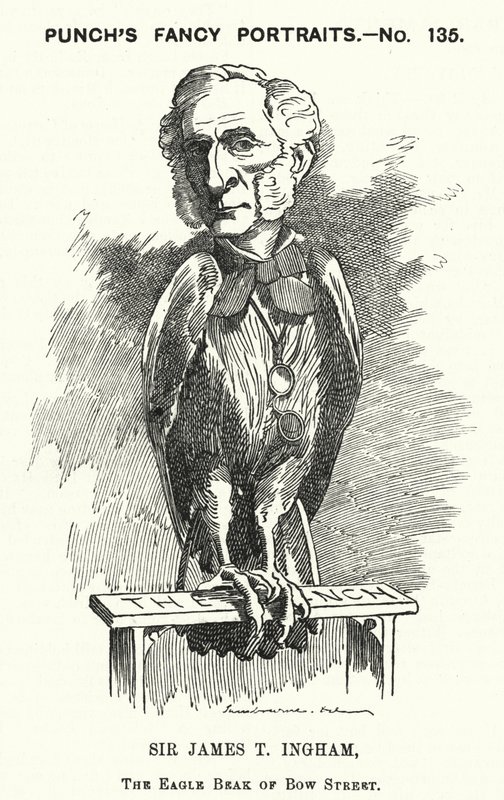 Punch tegneserie: Sir James Taylor Ingham, engelsk advokat og politidommer (gravering) af Edward Linley (after) Sambourne