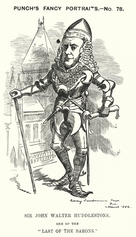 Punch tegneserie: Sir John Walter Huddleston, engelsk advokat og dommer (gravering) af Edward Linley (after) Sambourne