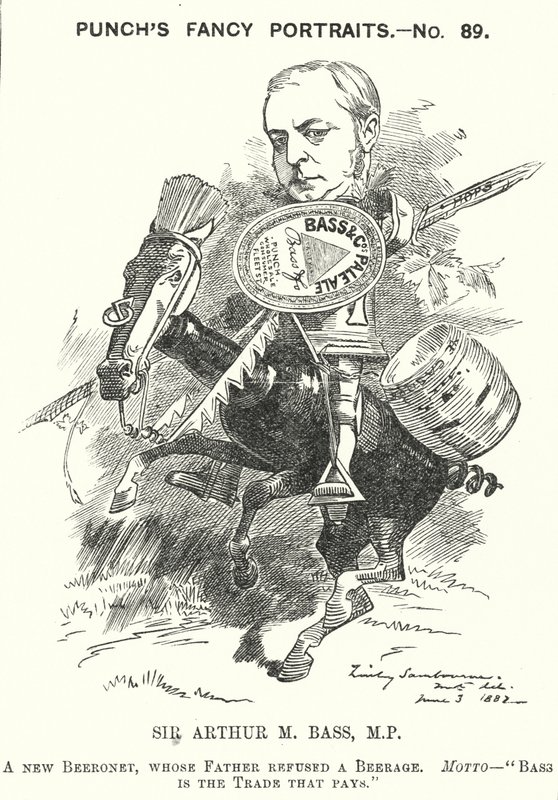 Punch tegnefilm: Sir Michael Arthur Bass af Edward Linley (after) Sambourne