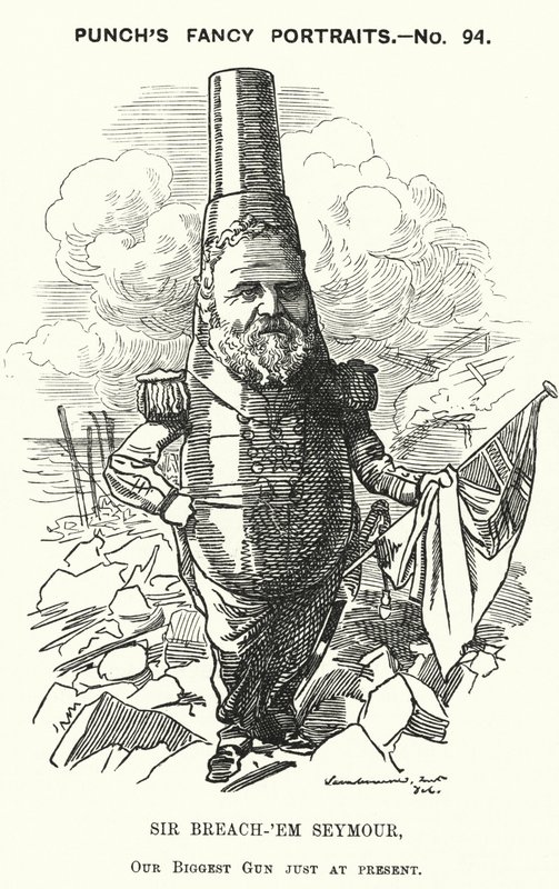 Punch tegneserie: Sir Michael Seymour, britisk admiral (gravering) af Edward Linley (after) Sambourne