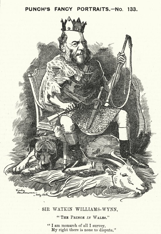 Punch tegneserie: Sir Watkin Williams-Wynn, 6. Baronet, walisisk konservativ politiker (gravering) af Edward Linley (after) Sambourne