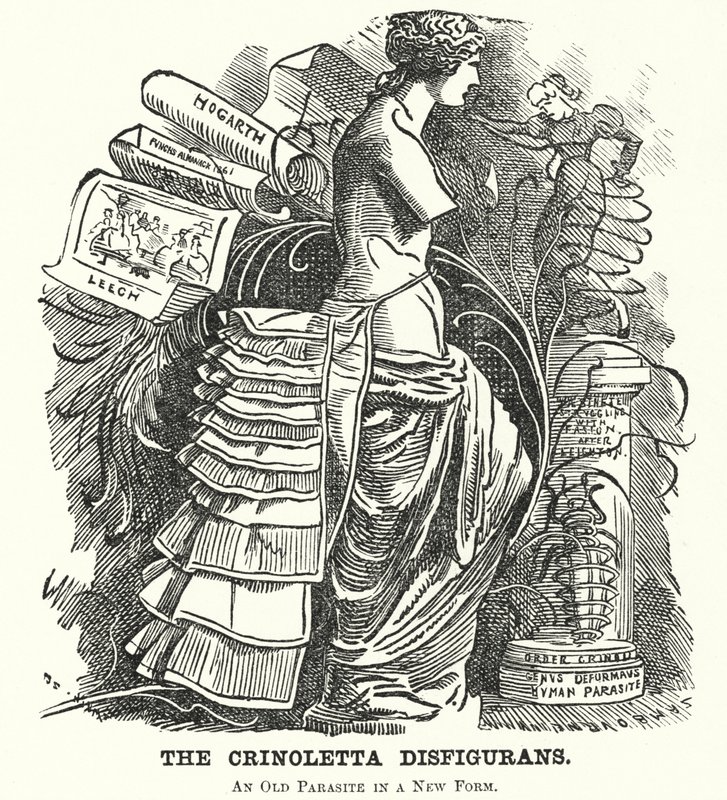 Punch tegneserie: The Crinoletta Disfigurans (gravering) af Edward Linley (after) Sambourne