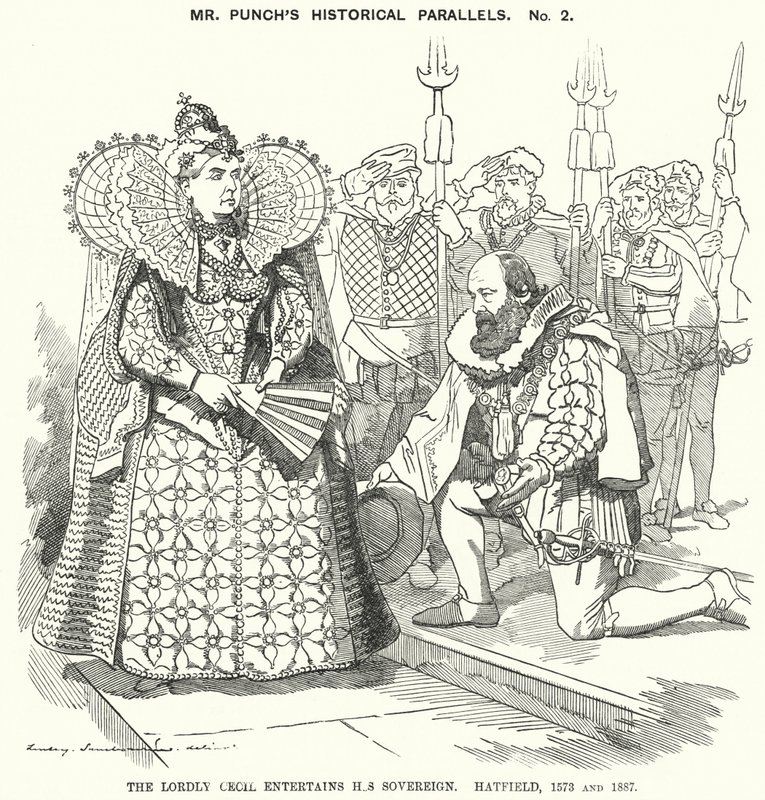Punch tegnefilm: The Lordly Cecil underholder sin suveræn, Hatfield af Edward Linley (after) Sambourne