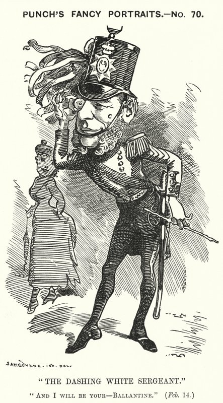 Punch tegneserie: William Ballantine, engelsk Serjeant-at-Law (gravering) af Edward Linley (after) Sambourne