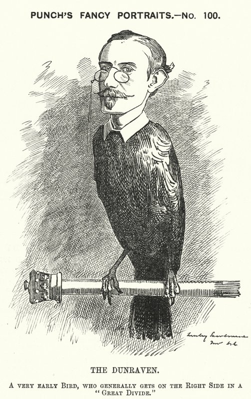 Punch tegneserie: Windham Wyndham-Quin, 4. jarl af Dunraven og Mount-Earl, anglo-irsk journalist, godsejer og konservativ politiker (gravering) af Edward Linley (after) Sambourne