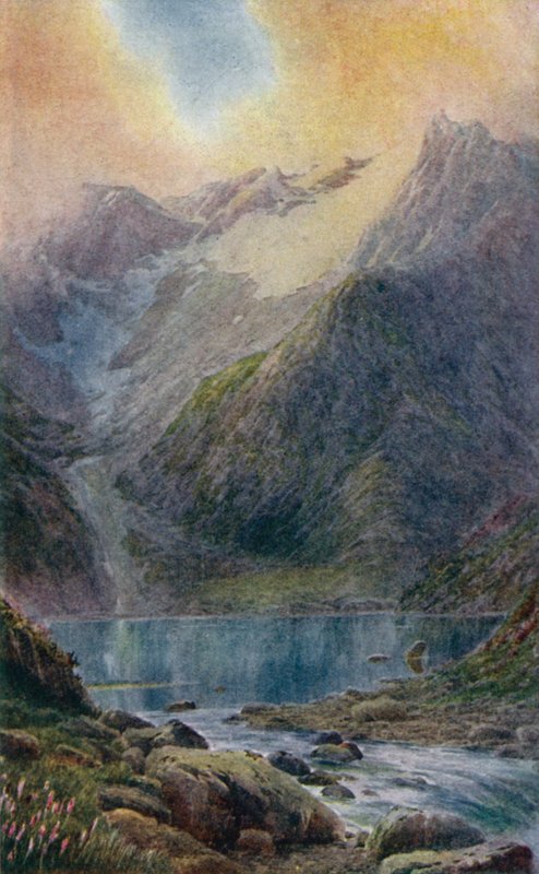 Lake Shisha Nag og solnedgang af Edward Mary Joseph Molyneux