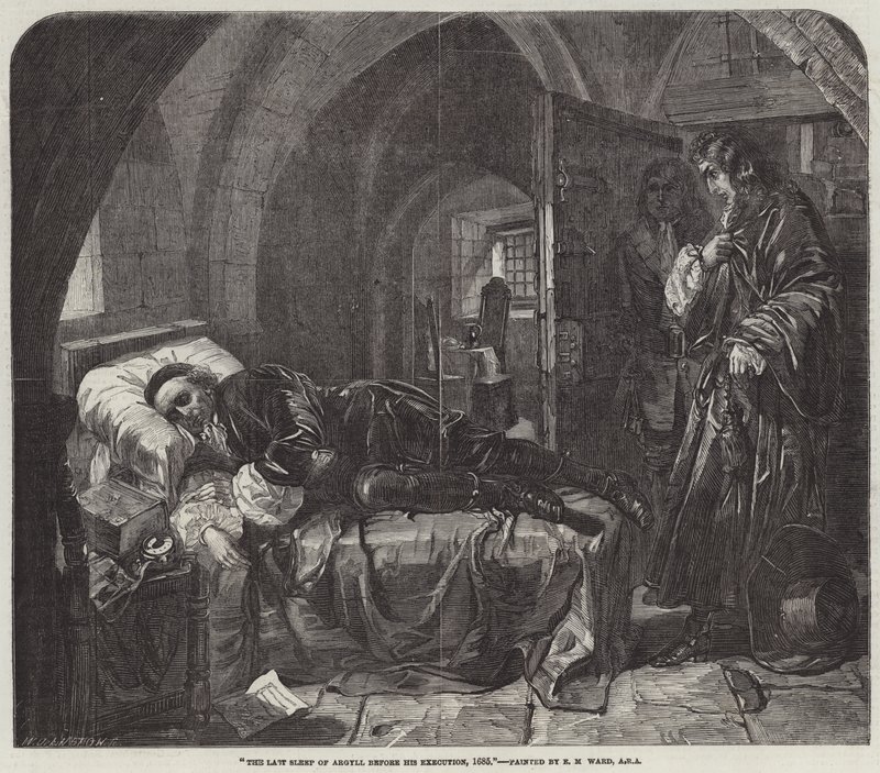 Argylls sidste søvn før hans henrettelse, 1685 af Edward Matthew Ward