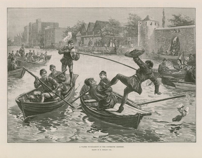 En vandturnering i det femtende århundrede (gravering) af Edward Morant Cox