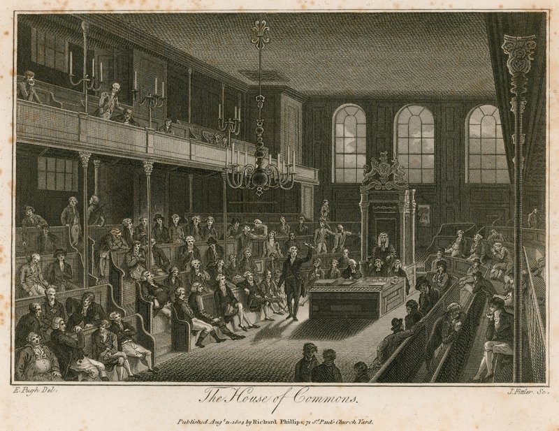 Underhuset, ødelagt af brand, 16. oktober 1834 af Edward Pugh