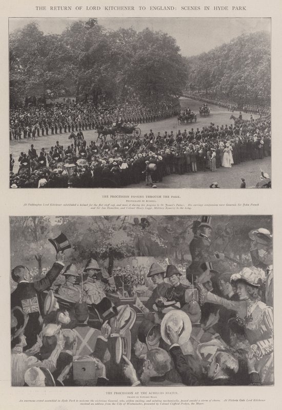 Lord Kitcheners hjemkomst til England, Scener i Hyde Park af Edward Read
