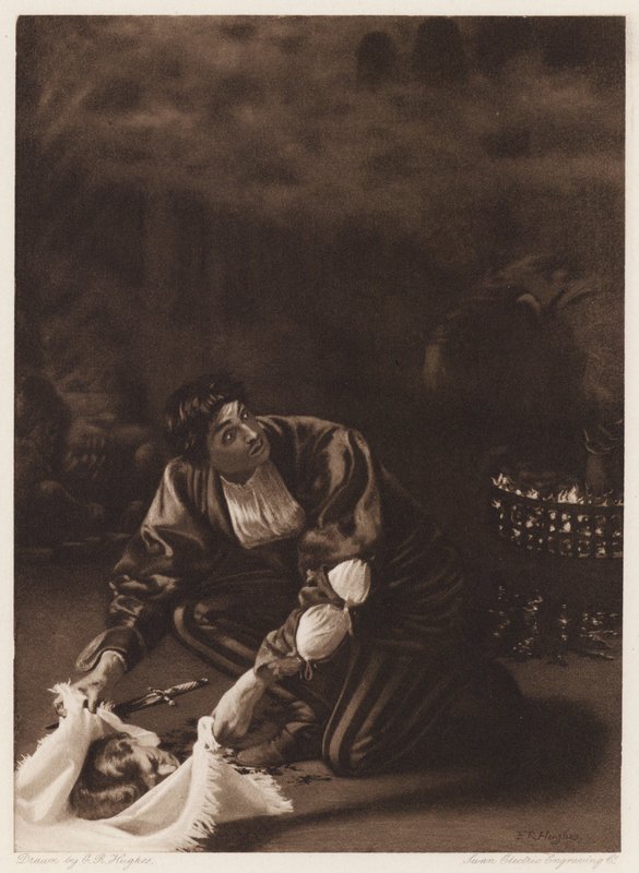 Il Pecorone: Dag IX, roman I, Mestertyven (litho) af Edward Robert Hughes