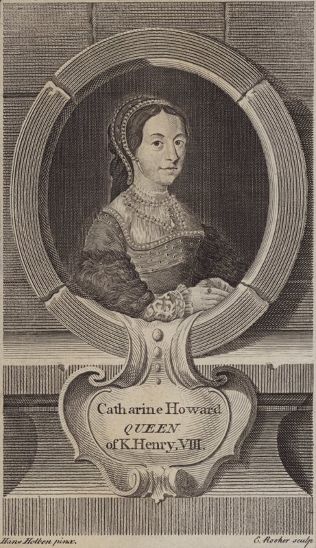 Catherine Howard, femte kone til kong Henry VIII (gravering) af Edward Rooker