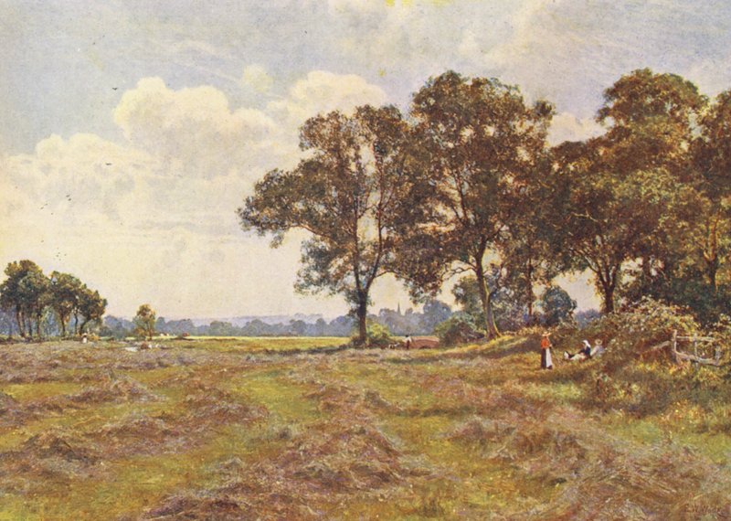 Luften duftede af græs og soltørret græs (farvelitografi) af Edward Wilkins Waite