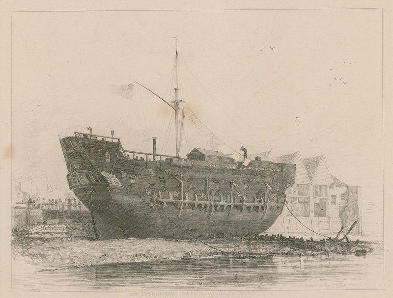 Opdagelsen, der ligger ved Deptford af Edward William Cooke