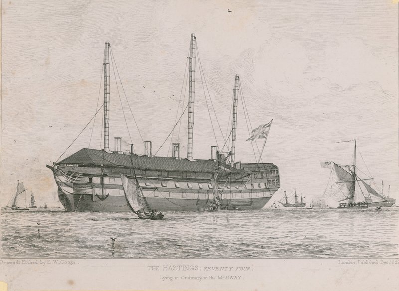 Hastings, der ligger i Ordinary i Medway af Edward William Cooke