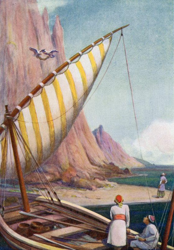 Himmelens fugle kom, greb ham og bar ham op på toppen af bjerget. af Edwin Arthur Norbury