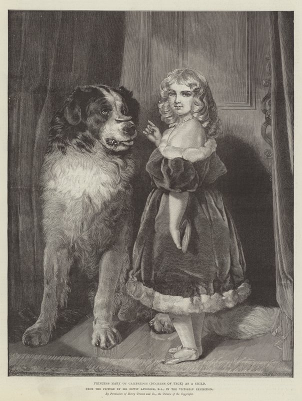 Prinsesse Mary af Cambridge (hertuginde af Teck) som barn, i den victorianske udstilling af Edwin Landseer