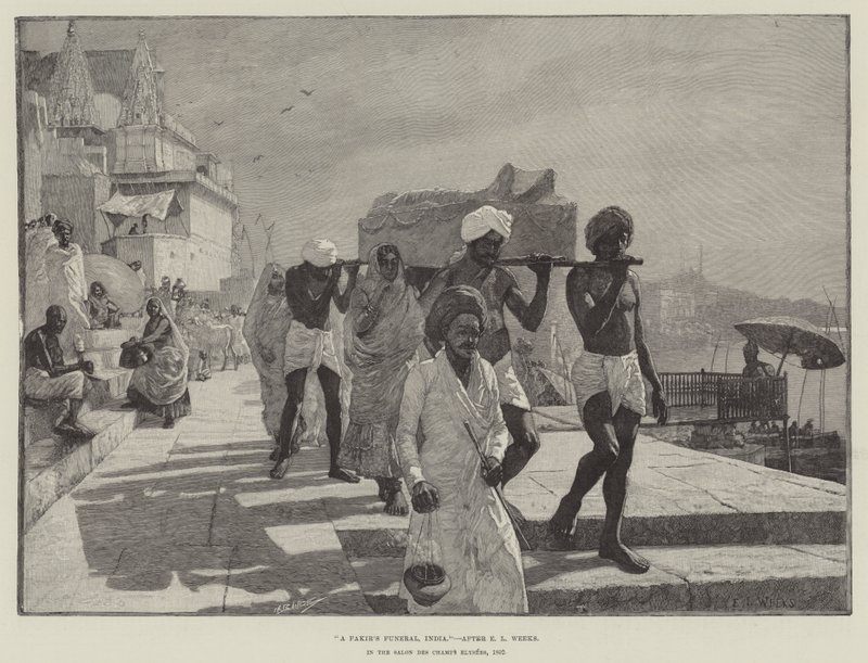 En Fakirs begravelse, Indien af Edwin Lord Weeks
