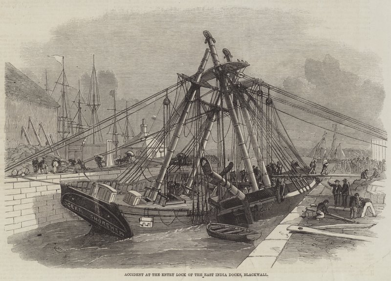 Ulykke ved indgangsslusen til East India Docks, Blackwall af Edwin Weedon