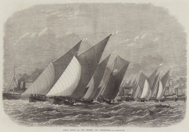 Barge Match på Themsen, ud for Greenhithe af Edwin Weedon