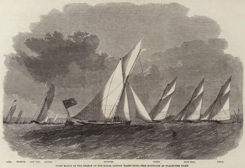 Sæsonens første kamp i Royal London Yacht Club, rundingen ved Coalhouse Point af Edwin Weedon