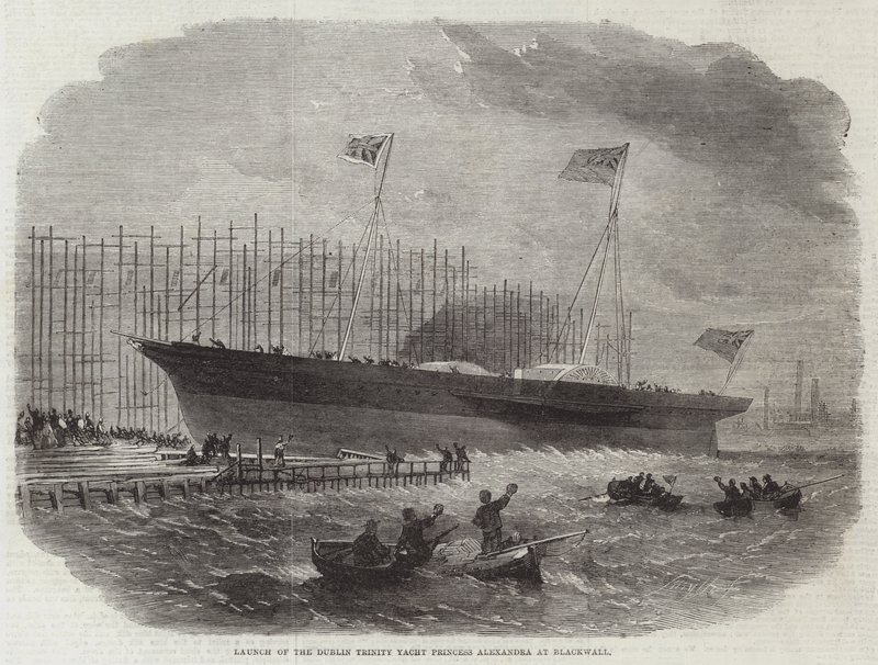 Søsætning af Dublin Trinity Yacht Princess Alexandra i Blackwall af Edwin Weedon