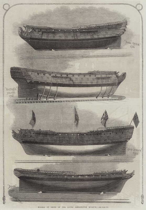Modeller af skibe i South Kensington Museum af Edwin Weedon