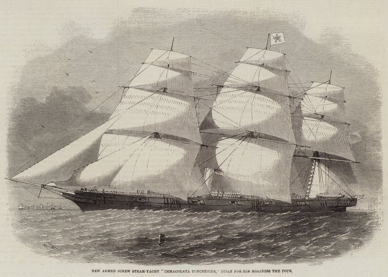 Ny væbnet skruedamp-yacht Immacolata Concezione, bygget til Hans Hellighed Paven af Edwin Weedon