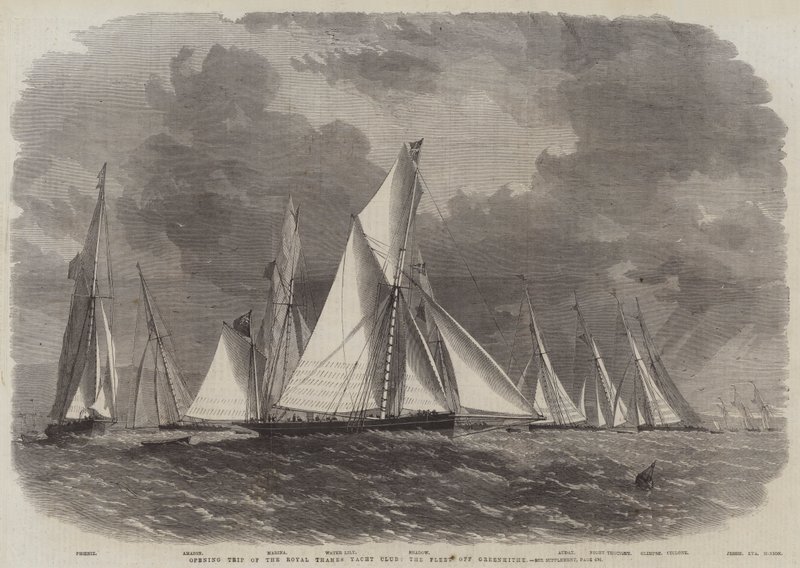 Åbningstur af Royal Thames Yacht Club, flåden ud for Greenhithe af Edwin Weedon