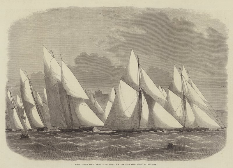 Royal Cinque Ports Yacht Club, start til kapsejladsen fra Dover til Boulogne af Edwin Weedon