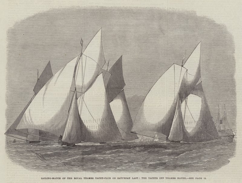 Sejlads-kamp af Royal Thames Yacht-Club lørdag Sidst, yachter ud for Thames Haven af Edwin Weedon