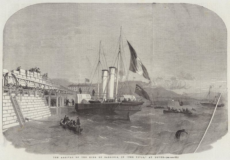 Ankomsten af kongen af Sardinien i The Vivid i Dover af Edwin Weedon