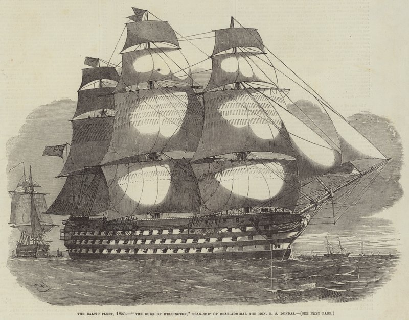 Den baltiske flåde, 1855, Hertugen af Wellington, Flagskib af kontreadmiral den ærede RS Dundas af Edwin Weedon