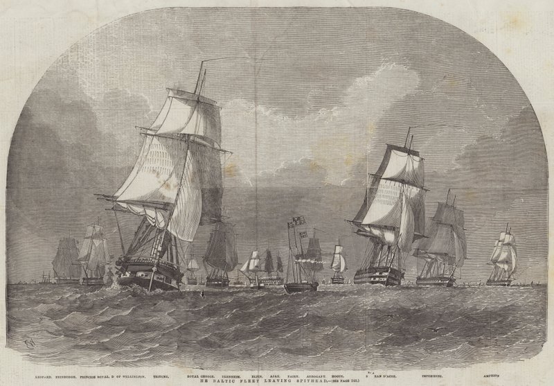 Østersøflåden forlader Spithead af Edwin Weedon
