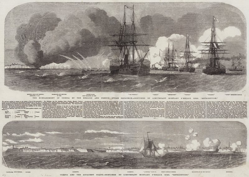 Bombardementet af Odessa af den engelske og franske dampeskadron af Edwin Weedon