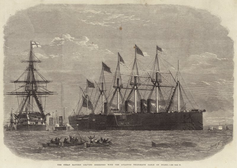 The Great Eastern forlader Sheerness med Atlantic Telegraph Cable ombord af Edwin Weedon