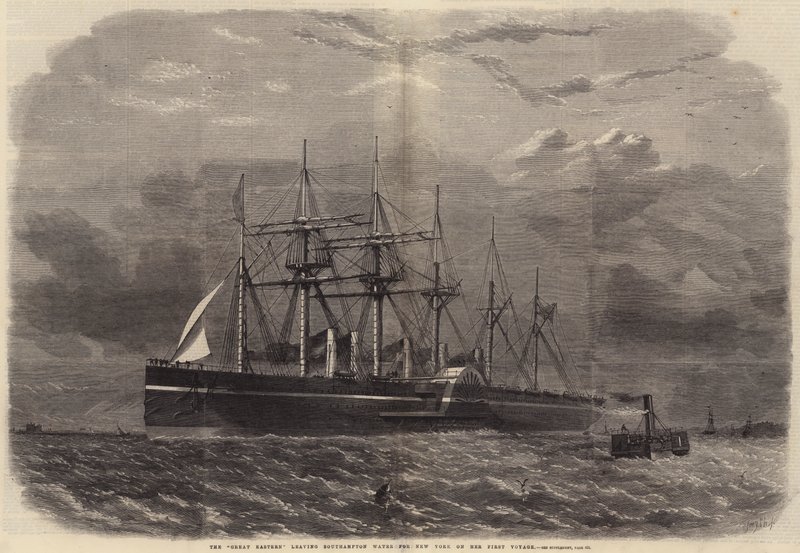 The Great Eastern forlader Southampton Water til New York på sin første rejse af Edwin Weedon