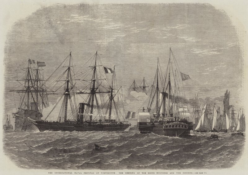 Den internationale flådefestival i Portsmouth, mødet mellem Reine Hortense og Osborne af Edwin Weedon
