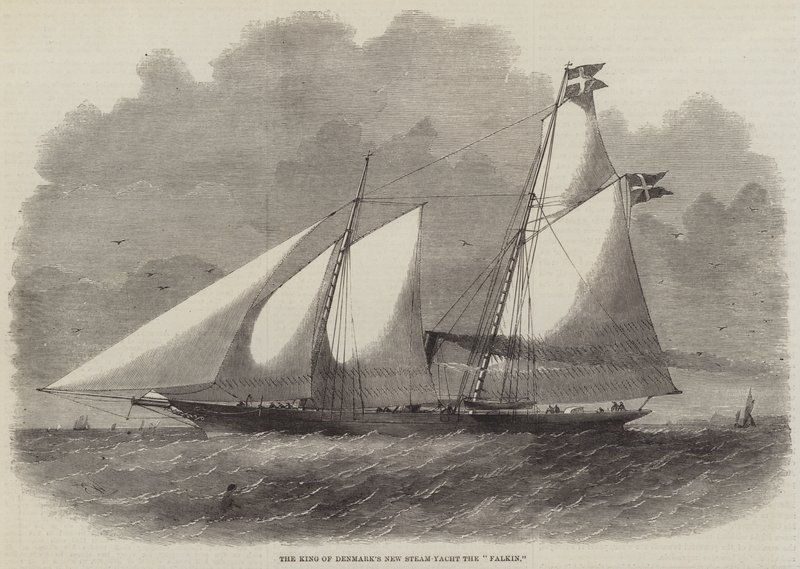 Kongen af ​​Danmarks Nye Damp-Yacht Falkin af Edwin Weedon