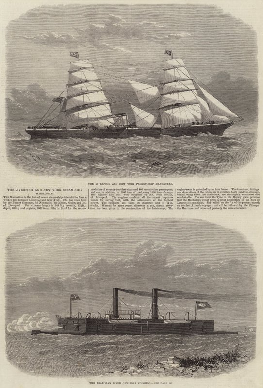 Liverpool og New York Steam-Ship Manhattan af Edwin Weedon